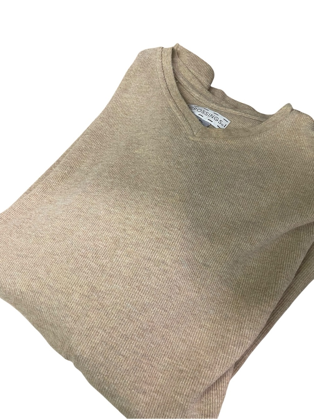 Crossings size  XL Men’s V-Neck Sweater in Light Khaki vintage